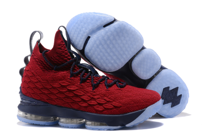 Nike LeBron 15 Burgundy Navy Blue - Click Image to Close